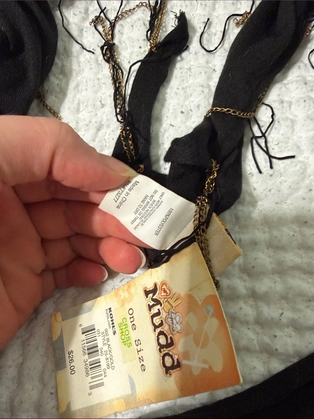 Mudd Black Fringe Triangle Scarf Wrap